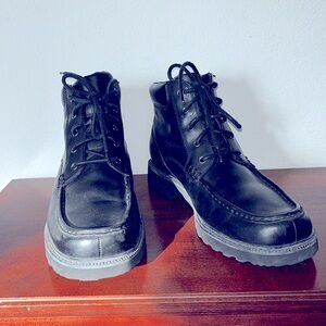 Rockport Hydro-Shield Black Leather Water Resist Boots Size 10